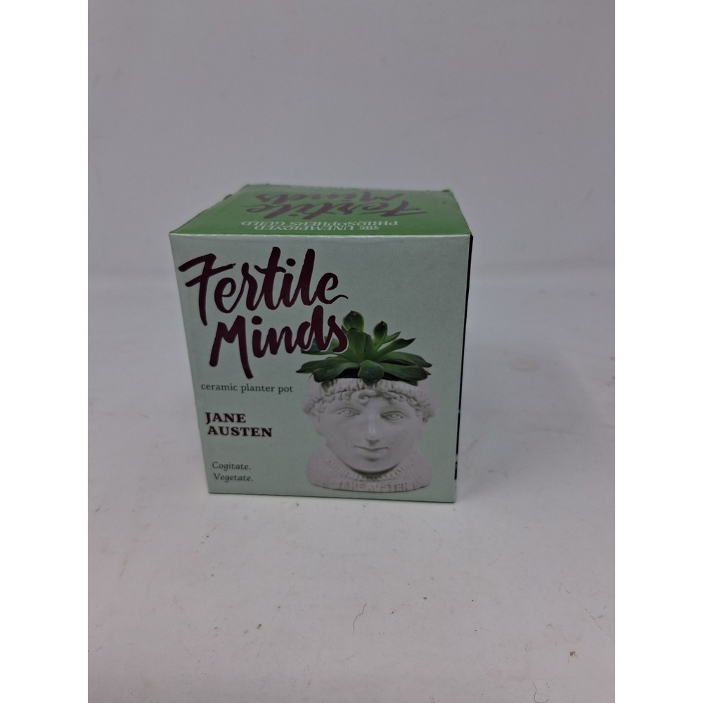 Philosophers Guild Jane Austen Fertile Minds Ceramic Planter Pot 5539. U